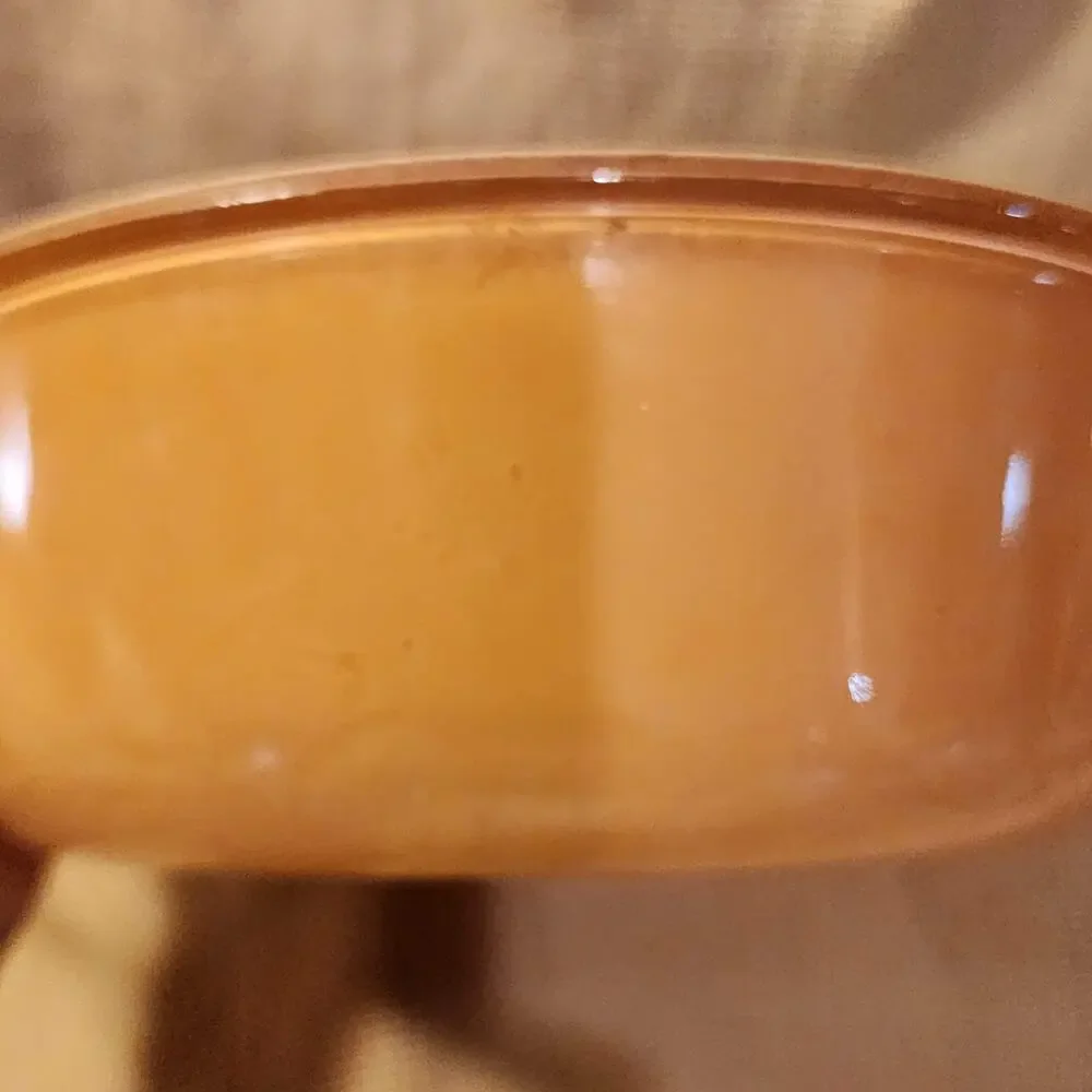 Anchor Hocking Fire King 447 Peach Lustre 1-1/2 QT Oven Ware Casserole Dish Bowl